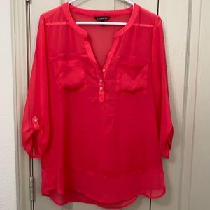 Express bright coral blouse